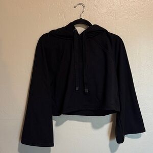 Athleta Black Cropped Hooded Sweatshirt